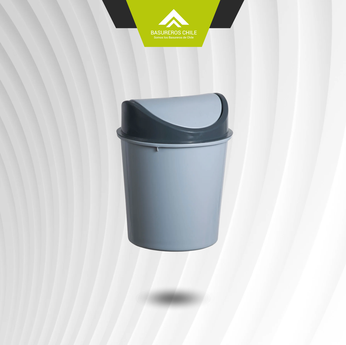 Papelero Redondo Tapa Vaivén 15 Litros Granito